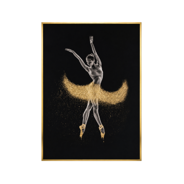 Cuadro Ballet con marco dorado