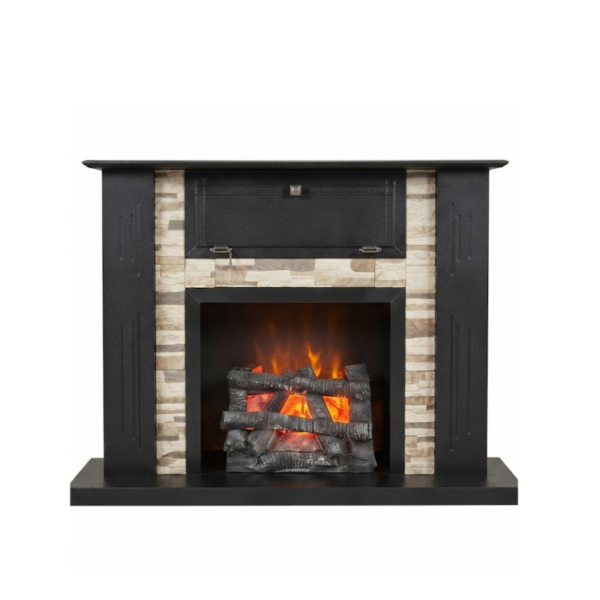 Porta Tv Chimenea colonial mdf chocolate