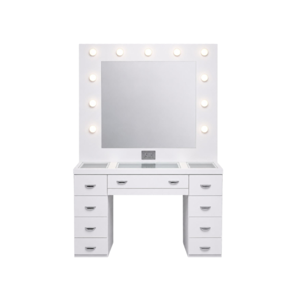 Tocador Milán con focos MDF Blanco