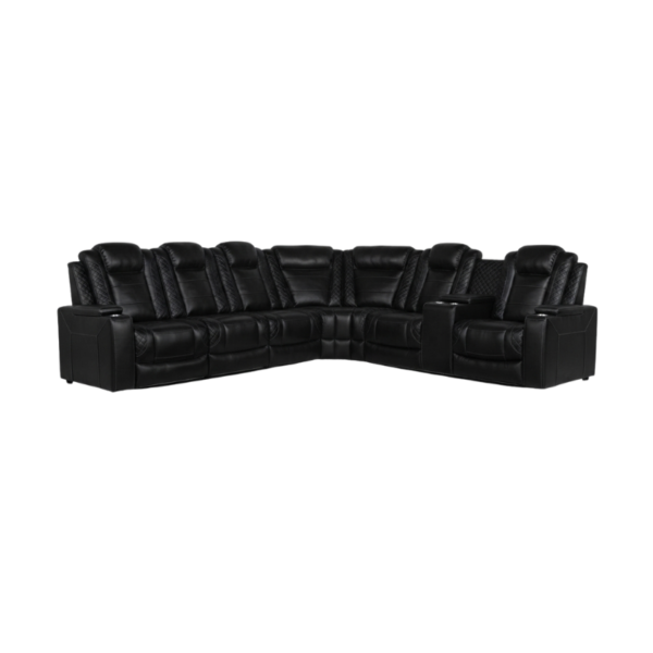Sala Seccional Leather Negra
