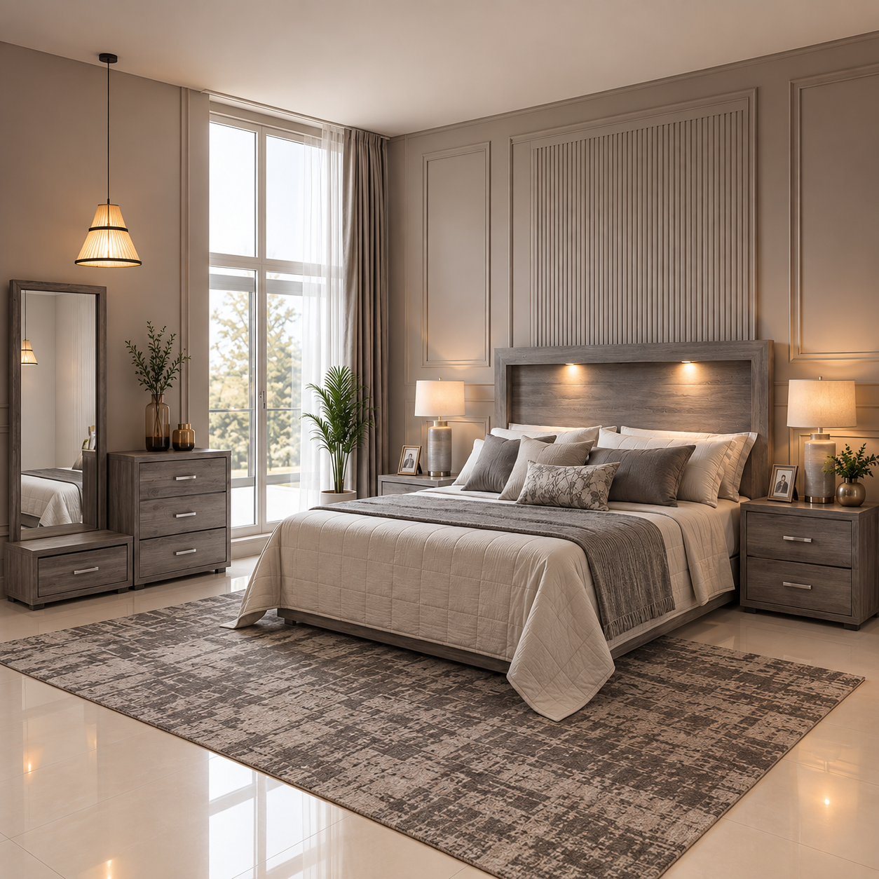 Recamara Viena Gris King size