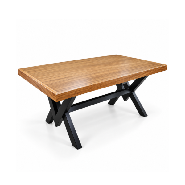 Mesa base V de parota para 6 sillas