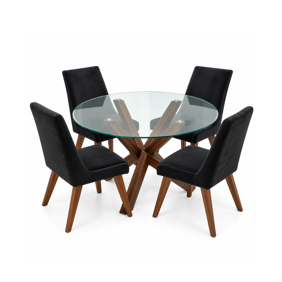 mesa con sillas parota